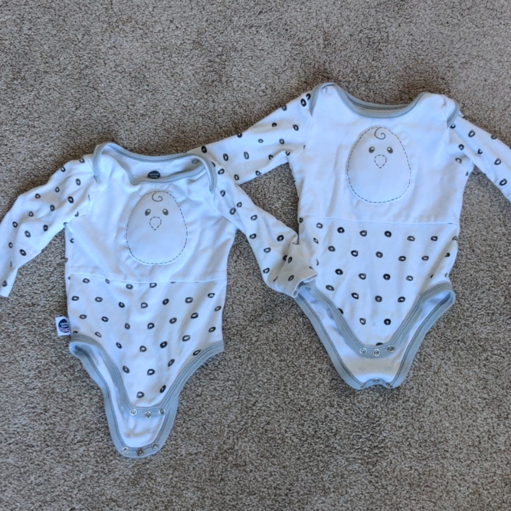 Nested Bean bodysuits (2)